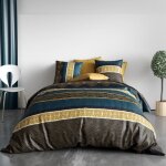 Parure de lit 240x260 cm coton 57 fils - 3 pi�ces qoba