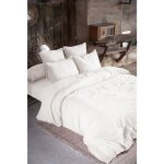 Parure de lit 260 x 240 cm ? double gaze de coton ? + 2 taies 50 x 70 - blanc