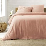 Parure de lit 3 pi�ces angelia 240x220cm rose