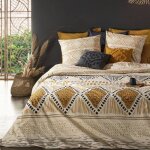 Parure de lit 3 pices kilim 260x240cm beige