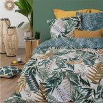 Parure de lit 3 pices tropik 260x240cm vert