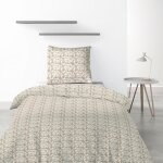 Parure de lit - les ateliers du linge - carmel - 140 x 200 cm - imprim - boutons pression