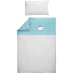 Parure de lit bébé dans les nuages 100x140 cm taie 40x60 cm - turquoise - ptit basile Parure de lit bébé dans les nuages 100x140 cm taie 40x60 cm - turquoise - ptit basile