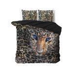 Parure de lit double lopard - style animalier - 100% coton - certifie oeko - tex