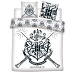 Parure de lit - harry potter - poudlard - housse de couette 240x220 cm - 2 taies 65x65 cm - oeko tex