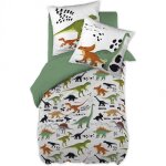 Parure de lit (housse de couette + 2 taies doreiller) 200x200 cretac� multicolore