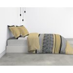 Parure de lit housse de couette avec taies doreiller 100% coton 57 fils amazonia gold 240x260 cm Parure de lit housse de couette avec taies doreiller 100% coton 57 fils amazonia gold 240x260 cm