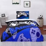 Housse de couette 140x200 cm pour enfant garon parure de lit enfant imprime gamer manette de jeu 1 ...