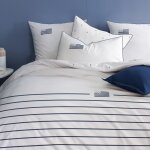 Parure de lit imprim�e 1 personne 100% coton - matt & rose - bretagne gwenn ha du - blanc - 140x200 + ...