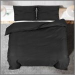 Parure de lit - keenso - noir 220x240 cm - microfibre lgre - rsistance aux taches - douceur exceptionnelle ...