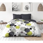 Parure de lit microfibre - home linge passion - bulles de reve - housse 240 x 260 cm + 2 taies doreiller ...