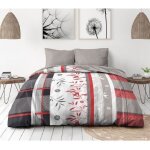 Parure de lit microfibre - home linge passion - shizuoka - housse 220 x 240 cm + 2 taies doreiller 63 ...