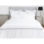 Parure de lit percale de coton 80 fils / cm� - housse de couette 220 x 240 cm + 2 taies doreiller - blanc ...