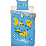Parure de lit - pokemon - pikachu - microfibre - 1 housse de couette 140 x 200 cm + 1 taie 63 x 63 cm ...