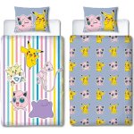 Parure de lit r�versible - pokemon - pikachu mew togepi jigglypuff & m�tamorph - microfibre - 140 x 200 ...