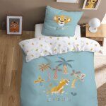 Parure de lit le roi lion - disney home - savane - 100% coton - vert - 140x200cm