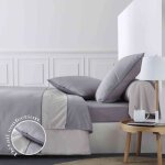 Parure de lit percale sydney cendre 260x240 cm - gris - terre de nuit