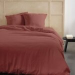 Parure de lit - today - 123670 - 2 personnes - 240x220cm - gaze de coton unie - terracotta
