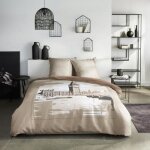 Parure de lit - today - java - 2 personnes - 240x220 cm - coton - imprim london - beige