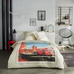 Parure de lit - today - java - 2 personnes - 240x220 cm - coton - imprim london - blanc cass
