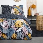Parure de lit sunshine flavie - today - noir 240x220 cm Parure de lit sunshine flavie - today - noir 240x220 cm