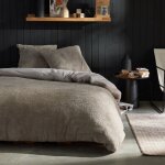 Parure de lit - today - teddy - 2 personnes - 220 x 240 cm - beige uni