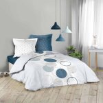 Parure de lit 3 pi�ces voie lact�e 260x240cm bleu