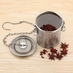 Passoire  pices en inox - filtre  thboule dassaisonnement avec chane de transport et crochet - accessoire ...