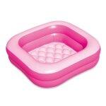 Pataugeoire carre bebe 86x86x25cm fond gonflable rose - piscine de jeu - baignoire douche 1 - 3 ans - ...