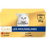 P�t�e pour chat en mousse au b?uf foie thon dinde - purina gourmet - lot de 2 - 4 bo�tes de 85 g