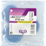 Patin glisseur gris adhsif ptfe d: 50mm x4 - vynex - lot de 4 - pouvoir glissant - facilite les dplacements ...