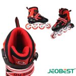 Patins � roulettes ajustables pour enfants - jeobest - taille s - bleu - roues en pvc avec un flash