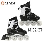 Patins � roulettes align�es - b. livem - roues flash en pvc - noir - gar�ons et filles � partir de 5 ...