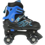 Patin � roulettes enfants huole - roller quad r�glables - taille m - bleu et noir