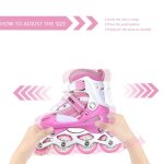 Patins  roulettes pour enfants - jeobest - roller in line - taille m - couleur rose - rfrence 35 - ...