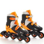 Patins  roulettes volutifs molto - orange - taille m ajustable 35 - 38 - pour enfants