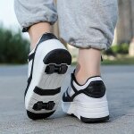 Patins roulettes pour gar�ons et filles - amoune - baskets quatre roues - noir - roller