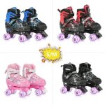 Patin � roulettes lumineux pour enfant willonin - taille r�glable - bleu