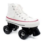Patin à roulette mixte roller quad adulte 4 roues - blanc - taille 39 Patin à roulette mixte roller quad adulte 4 roues - blanc - taille 39