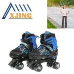 Patins � roulettes quad - xjing - bleu et noir - taille m (32 - 37) - roues non clignotantes - ajustables ...