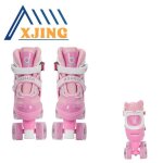 Patins  roulettes quadruples - xjing - taille m (32 - 37) - rose - ajustables - confortables