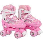 Patin  roulette roller enfant huole rglable rose - protection complte - 4 roues non clignotantes