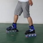 Patins � roulettes & rollers inline - xiangmm - bleu - taille r�glable 32 - 37 - roue en pvc flash