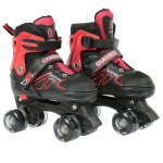 Patins � roulettes - taille r�glable - rouge - soft boots - cuffs antichoc - quad l�ger