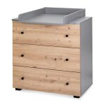 Pauline commode bb avec plan  langer amovible bois - gris