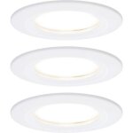 Paulmann nova spot encastrable pour salle de bains jeu de 3 led led 18 w ip44 blanc mat