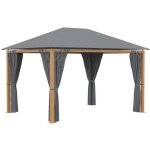 Pavillon de jardin - outsunny - 397x297x280cm - gris - autoportante - aluminium polyester - protection ... Pavillon de jardin - outsunny - 397x297x280cm - gris - autoportante - aluminium polyester - protection ...