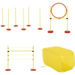 Pawhut - agility sport pour chien - plastique - 128x23x100cm - jaune