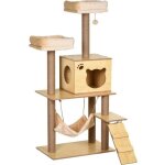 Pawhut arbre  chats design contemporain griffoirs grattoirs sisal naturel niche plate - formes hamac ...
