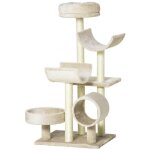 Pawhut arbre  chats multi - quipements griffoirs grattoirs plates - formes + tunnel + jouet suspendu ...
